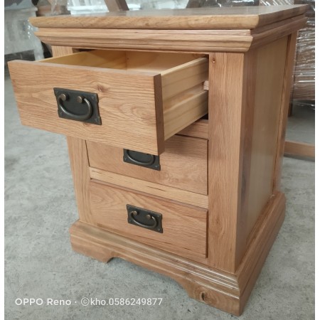 French Oak : Tủ Gỗ Sồi 3 Ngăn Kéo Trang Trí